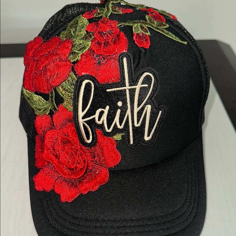 Faith Floral Women's Cap NWOT
